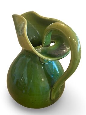 Aller Vale Pottery Art Nouveau Lily Pad Green Pitcher